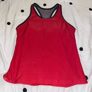 Red Nike Tank Top with Built in Bra